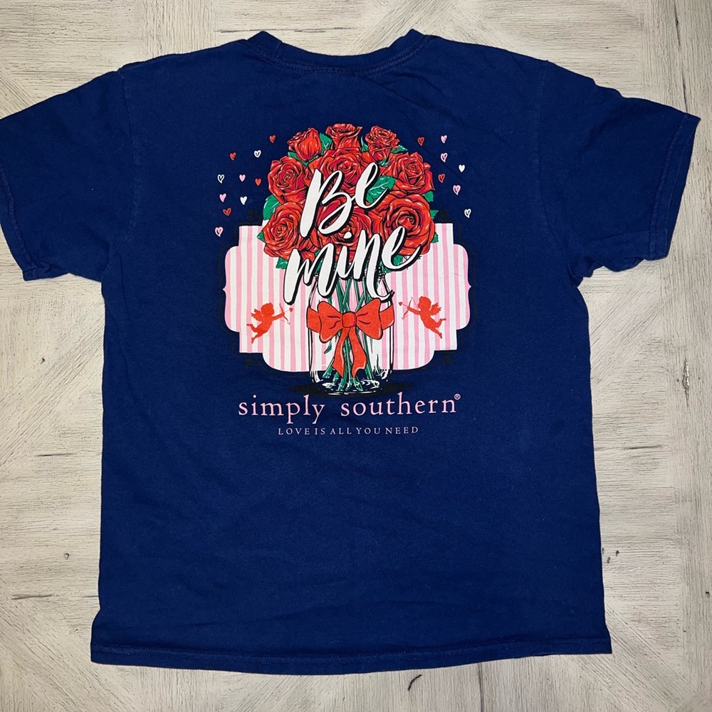 Simply Southern Girls Navy T-Shirt, Size Youth Large